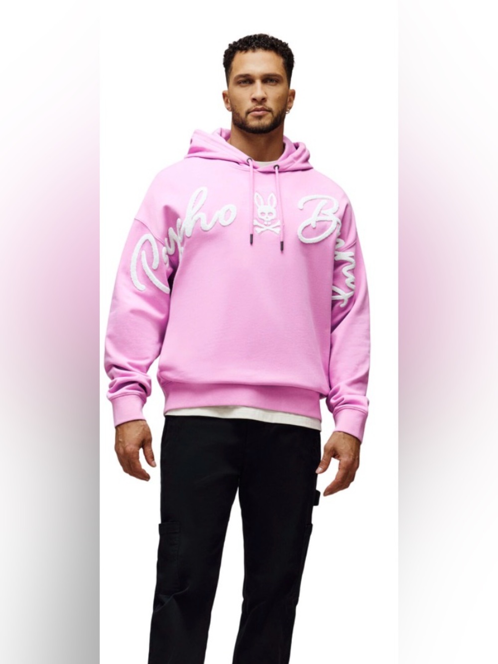 Psycho Bunny Hoodie Tate Chenille Pink Purple Mens Size L